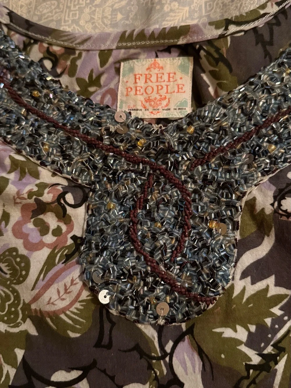Free People Beaded V-Neck Maxi Dress in Olive, Lavender, and Black